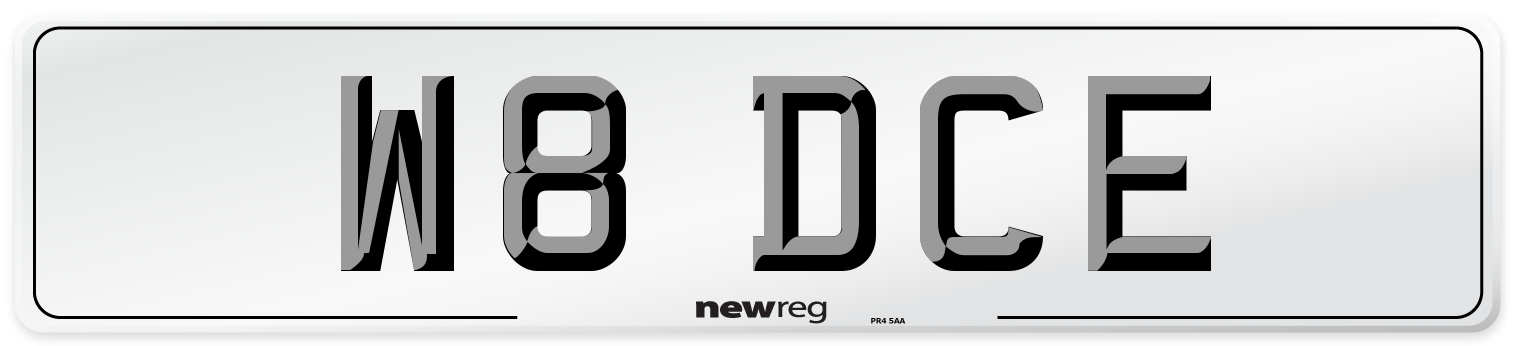 W8 DCE Number Plate from New Reg